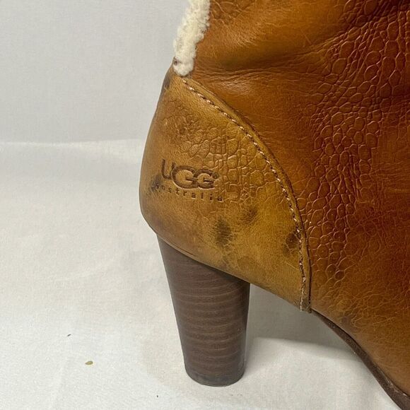 Ugg Rosie Womens Sexy Lace up Knee High Leather Boots Size 8 Brown - Picture 6 of 15